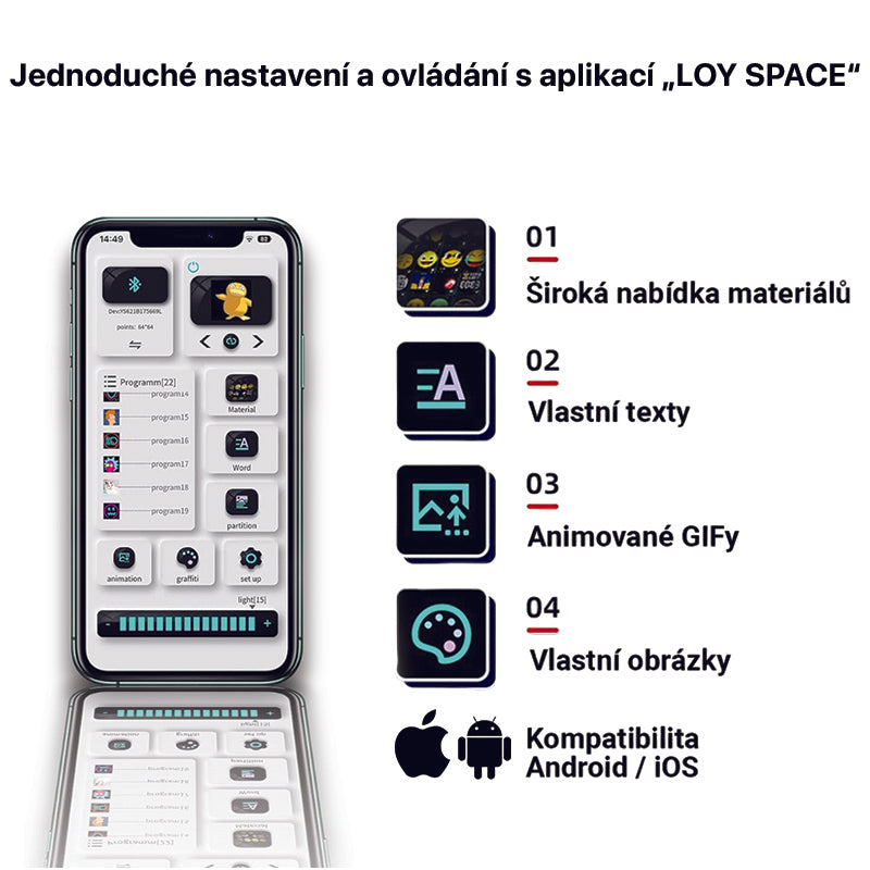 MagicSky LED Batoh s programovatelným displejem, a aplikací v telefonu